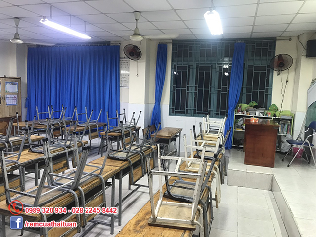 Thay màn cửa trường tiểu học Duy Tân quận Tân Phú